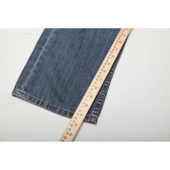 Levis 505 Jeans Mens 36x32 Blue Denim Straight Leg Medium Wash Classic Fit Pants - Picture 14 of 16